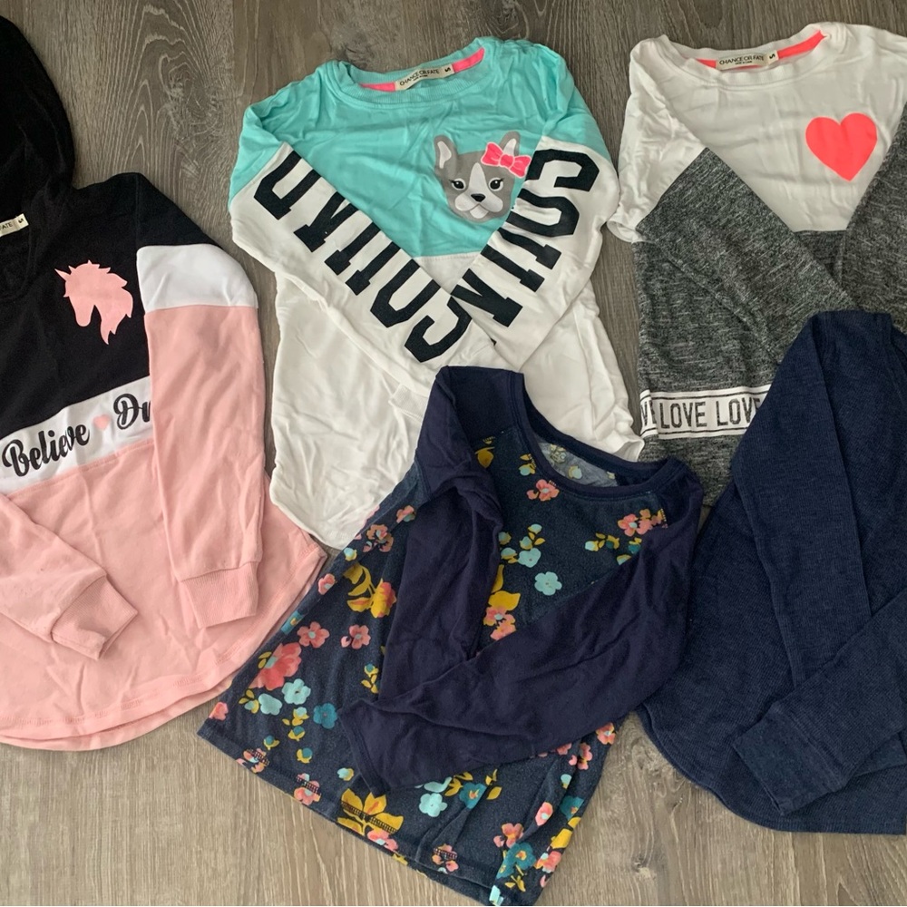 Arizona Jean Company Kids Long Sleeve Tees - Pink, Blue, Gray